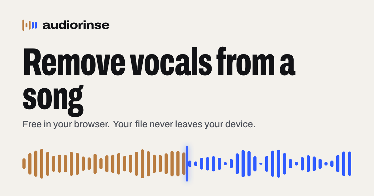 Vocal Remover: Remove Vocals from Any Song Online, Free | AudioRinse