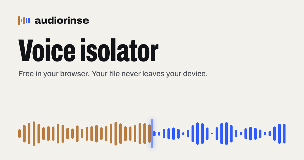 Voice Isolator: Isolate Voice from Background Noise | AudioRinse